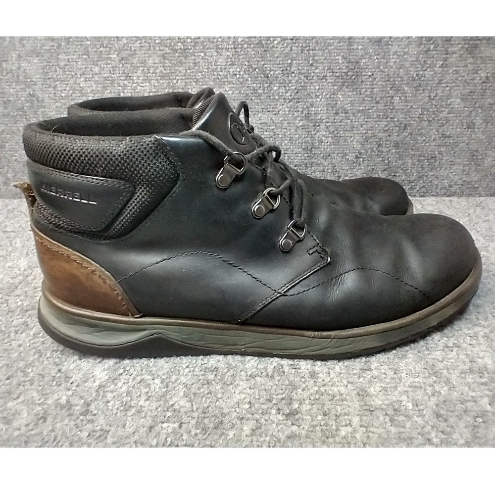 Merrell Epiction Mid Black Waterproof Hiking Boots‎ Leather Mens 13 J23681